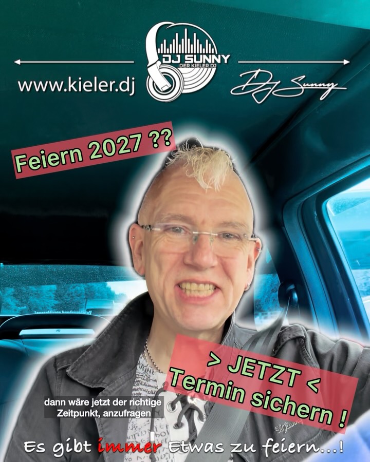 Sunny - nur mal so…
Das Leben eines DJ‘s findet nicht nur am Wochenende statt. Auch an den anderen Tagen der Woche gibt es reichlich zu tun. 
Angebote erstellen - Rechnungen schreiben - Technik pflegen - Musik neu entdecken - Abrechnungen und Neuanschaffungen - Technik pflegen - Marketing… und noch einiges mehr!
UND: Vorgespräche führen. Denn nichts ist wichtiger als eine gute Vorbereitung für zum Beispiel den wichtigsten Tag eines Brautpaares. 
Und: wenn ihr Etwas zu feiern habt und mich dafür als DJ buchen wollt -> dann fragt doch einfach mal Euren Wunschtermin unverbindlich an. Denn: ich muss ja auch Zeit haben und auf einer Feier zur Zeit kann ich nur sein. 
Also: wir hören uns….!
.
Liebe Grüße und Sunny Times – Euer DJ Sunny
.
.
P.S.: ihr plant eure Feier? Lasst uns doch mal unverbindlich drüber sprechen!
.
.
.
.
.
.
.
.
.
#djsunny #hochzeit #kiel #kielerleben #hochzeitsdj