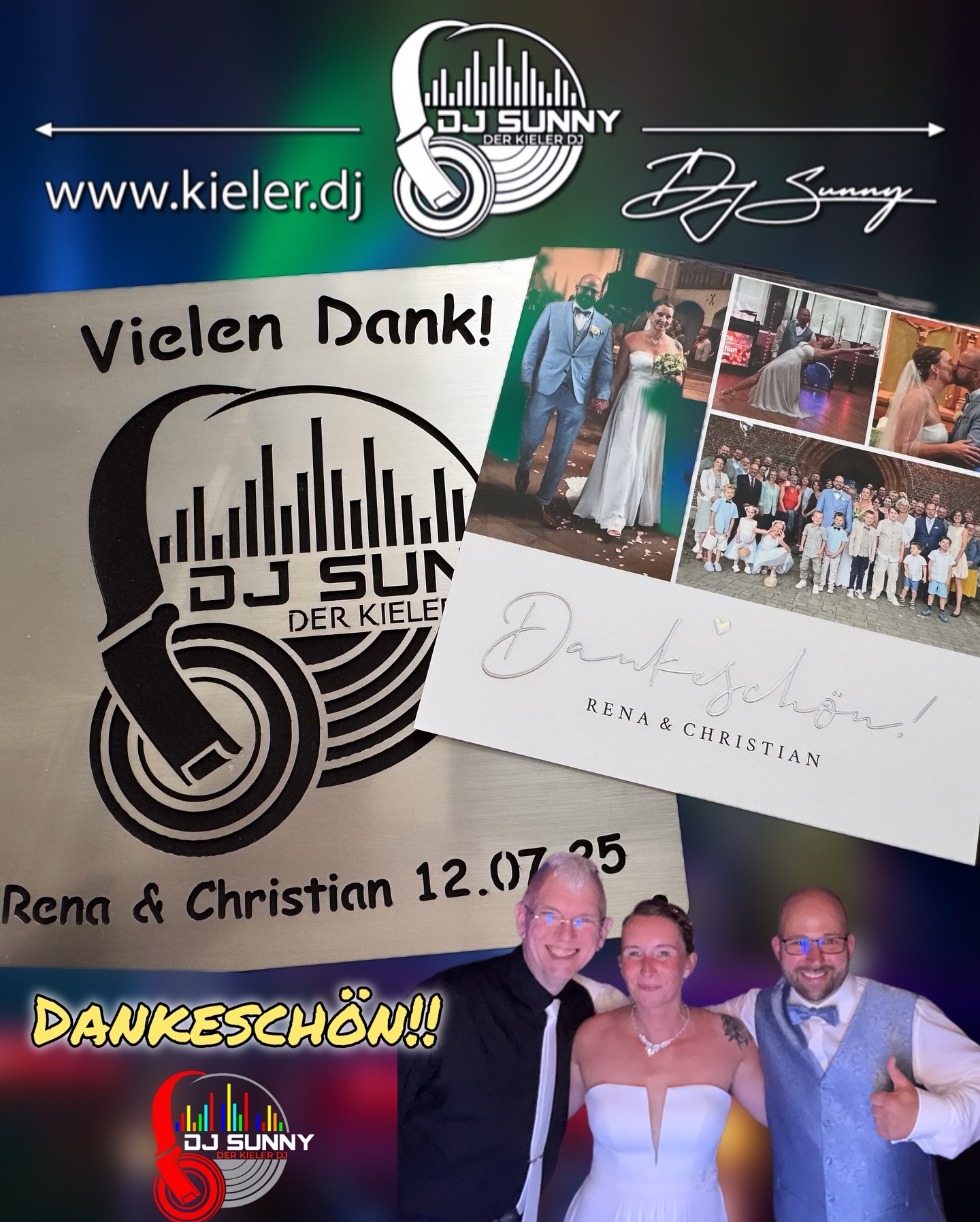 Sunny Flashback: Hochzeit am 12.07.25
Und manchmal bin ich einfach baff… so wie jetzt, als ich von Rena & Christian diese tolle Karte und dieses tolle Geschenk bekommen habe!
Bereits am 12.07.25 habe ich die beiden bei Ihrer Hochzeitsfeier als DJ begleiten dürfen. Und: es war eine Hochzeit, die mir lange in so positiver Erinnerung bleiben wird. Und jetzt dieses Geschenk… vielen lieben Dank ihr beiden!
Mit Euch feiern? Jederzeit gerne wieder!!
.
Sunny Times - Euer DJ Sunny 
.
.
P.S.: ihr plant eure Feier? Lasst uns doch mal unverbindlich drüber sprechen!
.
.
.
.
.
.
.
.
.
#djsunny #djsunnykiel #hochzeit #kiel #kielerdj #kielerleben #kielerförde #hochzeitsdj #eventdj #hochzeit2026 #hochzeit2027 #hochzeit #rendsburg #neumünster #eckernförde #plön #badsegeberg #heiraten #feiern #geburtstagsfeier #eventdj #sunny #wedding #weddingdj #musikfacharbeiter #sunnytimes #ballroom #ballroomdj #standardtanzen #latein