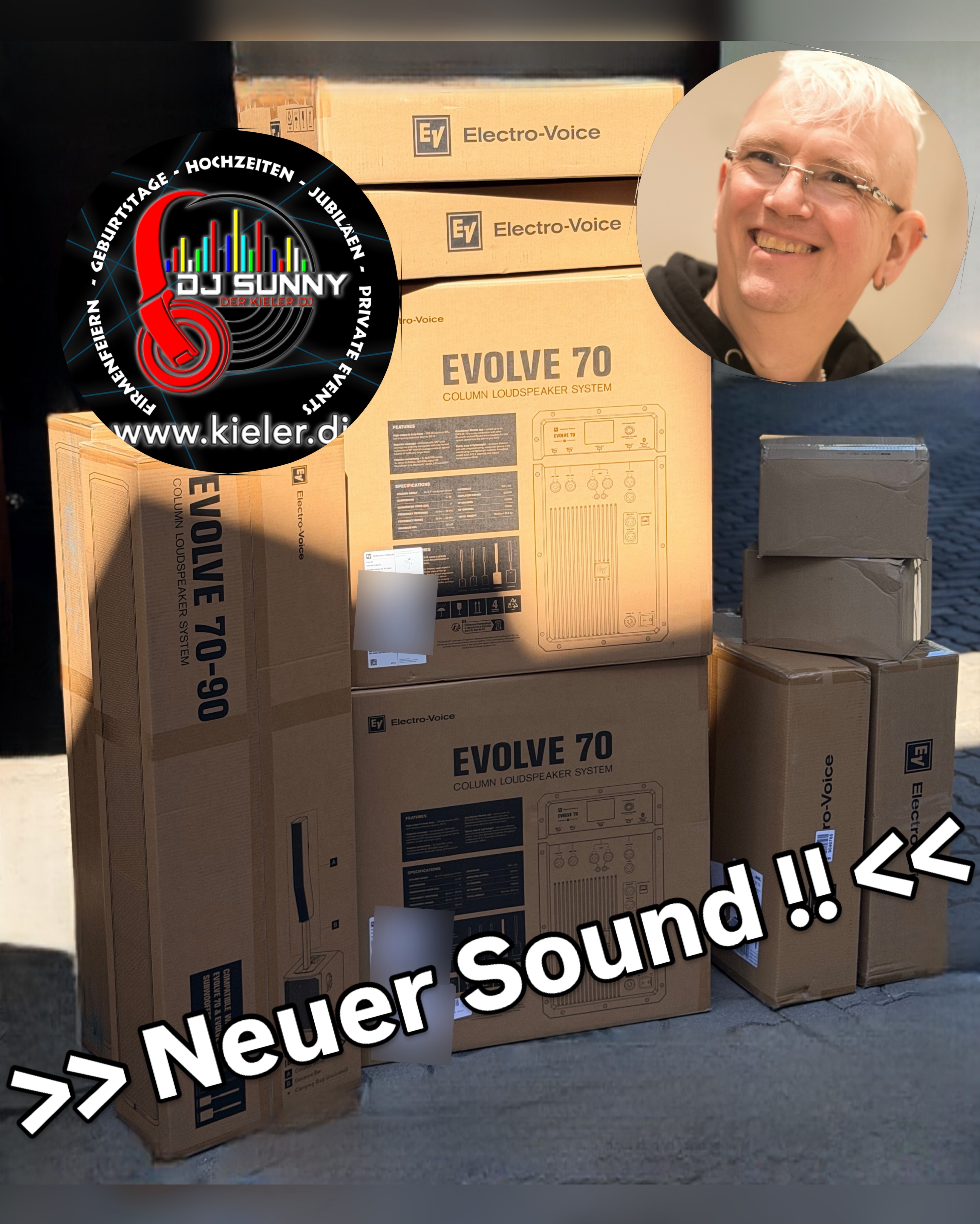 Sunny Technik-UpDate: komplett neue Soundanlage. 
Nachdem ich ja schon ein paar Jahre sehr zufrieden mit meiner Soundanlage von Electro Voice Evolve 50 M war, wurde es jetzt Zeit für ein neueres und größeres Modell… man muss auch reinvestieren!
Und hier steht nun alles: herzlich Willkommen Electro Voice Evolve 70!! Ich freue mich auf dich. 💙 
Und alle die in Zukunft mit mir feiern, werden sie auch kennen und schätzen lernen.  Also bald… demnächst… erstmal auspacken und so… :-) 
.
Liebe Grüße und Sunny Times – Euer DJ Sunny
.
.
P.S.: ihr plant eure Feier? Lasst uns doch mal unverbindlich drüber sprechen!
.
.
.
.
.
.
.
.
.
#djsunny #hochzeit #kiel #kielerleben #hochzeitsdj