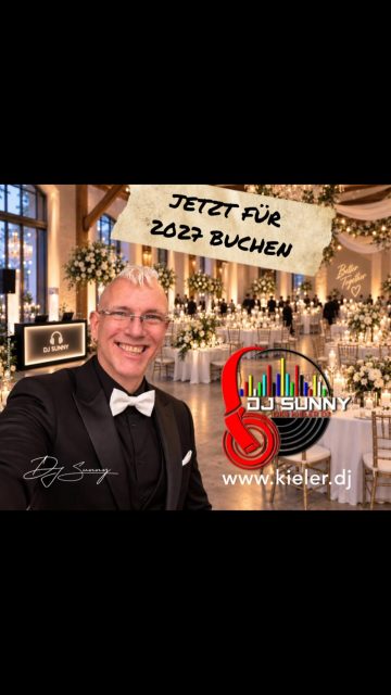 💍 Ihr heiratet 2027 und euch fehlt der passende DJ? 🎧❤️
Dann könnte euer Termin vielleicht noch dabei sein!

Eure Hochzeit verdient mehr als einfach nur eine gute Playlist. Sie verdient die richtige Musik im richtigen Moment – und eine Party, bei der irgendwann wirklich alle Generationen gemeinsam auf der Tanzfläche stehen. 💃🕺

Genau das liebe ich an Hochzeiten. ❤️

Als DJ Sunny – Der Kieler DJ begleite ich euch persönlich von der Planung bis zur letzten Runde auf der Tanzfläche. Eure Musikwünsche, eure Gäste und vor allem euer Geschmack bestimmen den Abend – nicht irgendeine Standard-Playlist.

✨ Persönliche Vorbereitung
🎶 Musikwünsche ausdrücklich erwünscht
💃 Musik für Jung & Alt
🎤 Moderation nach euren Wünschen
🔊 Professionelle Ton- & Lichttechnik
🥳 Und jede Menge Erfahrung für eine richtig gute Hochzeitsparty
📅 Für 2026 habe ich noch einige Termine frei.

Schickt mir einfach euer Hochzeitsdatum + eure Location per Nachricht und ich sage euch direkt, ob euer Termin noch verfügbar ist.

👉 www.kieler.dj
DJ Sunny – Der Kieler DJ
Eure Hochzeit. Eure Musik. Eure Party. ❤️🎧
.
#HochzeitsDJKiel #HochzeitKiel #HochzeitsDJ #HochzeitSchleswigHolstein #hochzeitsfeier