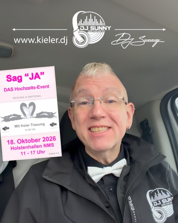 Sunny UpDate: heute ist Hochzeitsmesse!
Von 11:00 bis 17:00 Uhr in den Holstenhallen in Neumünster.
Ich freu mich darauf, euch zu sehen. 
Alles rund um eure Traumhochzeit.
Wir.sunny-times.de
.
Liebe Grüße und Sunny Times – Euer DJ Sunny
.
.
P.S.: ihr plant eure Feier? Lasst uns doch mal unverbindlich drüber sprechen!
.
.
.
.
.
.
.
.
.
#djsunny #hochzeit #kiel #kielerleben #hochzeitsdj